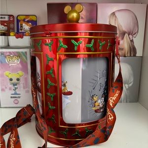 Disney Parks 2022 Holiday Christmas Mickey & Friends Musical Tin Popcorn Bucket